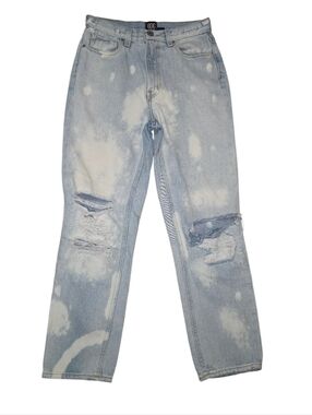 BDG Slim Straight High Waist Acid Wash Distressed Jeans